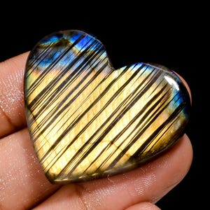 Natural Heart Labradorite Cabochon Labradorite Gemstone Heart Shape Labradorite Stone Fire Heart Shape Cabochon For Craft And Jewelry