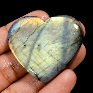 Natural Heart Labradorite Cabochon Labradorite Gemstone Heart Shape Labradorite Stone Fire Heart Shape Cabochon For Craft And Jewelry