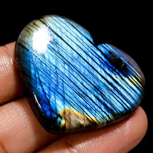 Natural Heart Labradorite Cabochon Labradorite Gemstone Heart Shape Labradorite Stone Fire Heart Shape Cabochon For Craft And Jewelry