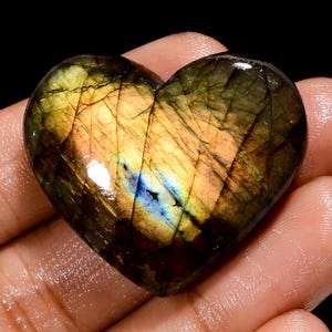 Natural Heart Labradorite Cabochon Labradorite Gemstone Heart Shape Labradorite Stone Fire Heart Shape Cabochon For Craft And Jewelry