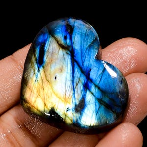 Natural Heart Labradorite Cabochon Labradorite Gemstone Heart Shape Labradorite Stone Fire Heart Shape Cabochon For Craft And Jewelry