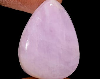 Pink Kunzite Cabochon: Smooth Gemstone for Jewelry Making (27x20x6 mm, 30.5 CT