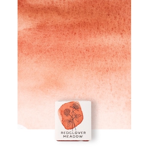 Ercolano red watercolor paint. One half pan. Handmade paint, eco-friendly watercolors, non-toxic watercolors. Handmade art supply.