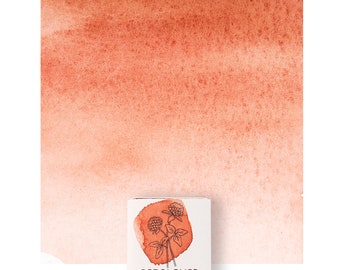 Ercolano Red Watercolor Paint: Handmade Half Pan, Mineral Pigment