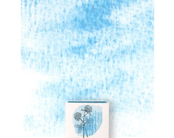 Sky Blue watercolor paint, One half pan. Handmade, eco-friendly, non-toxic watercolors. Handmade art supply.