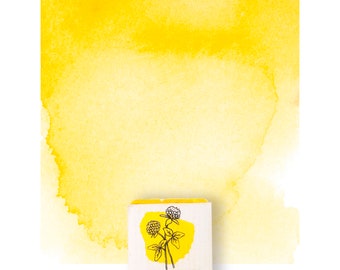 Hansa Yellow watercolor paint, Handmade watercolors, eco-friendly, non-toxic watercolors. Handmade art supply.