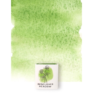 Exotic Green Handmade Watercolor Paint: Half Pan, Light Green