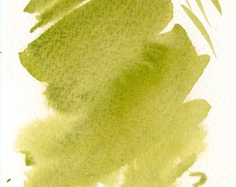 Pear Green artisanal watercolor paint, Half pan, Handmade mineral watercolor, eco-friendly, Handmade paint, Art supply