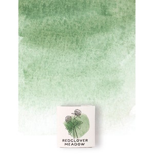 Nicosia Green Watercolor Paint: Handmade Mineral Half Pan