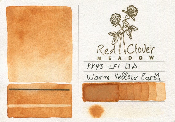 Warm Yellow Earth Watercolor Paint, One Half-pan. Handmade, Eco-friendly,  Non-toxic Watercolors. Handmade Art Supply. 