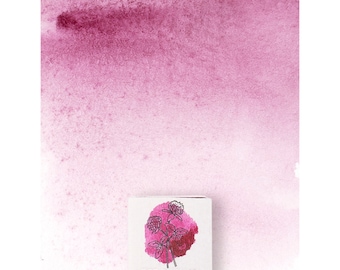 Magenta watercolor paint, Handmade watercolors, eco-friendly, non-toxic watercolors. Handmade art supply.
