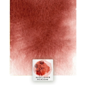 Copper Red watercolor paint. One half pan. Handmade paint, eco-friendly watercolors, non-toxic watercolors. Handmade art supply.