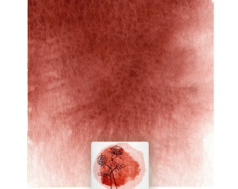 Copper Red watercolor paint. One half pan. Handmade paint, eco-friendly watercolors, non-toxic watercolors. Handmade art supply.