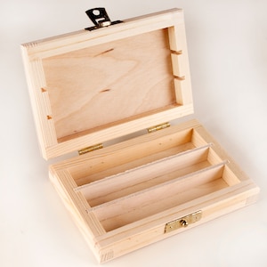 Wooden box for watercolor storage. Watercolor half pan wooden box. Wood box.