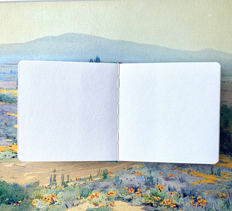 Watercolor pocket sketchbook. Sketchbook with hard covers. 100% cotton, COLD PRESSED paper. 24 sheets, Artist quality. Aquarelle paper.