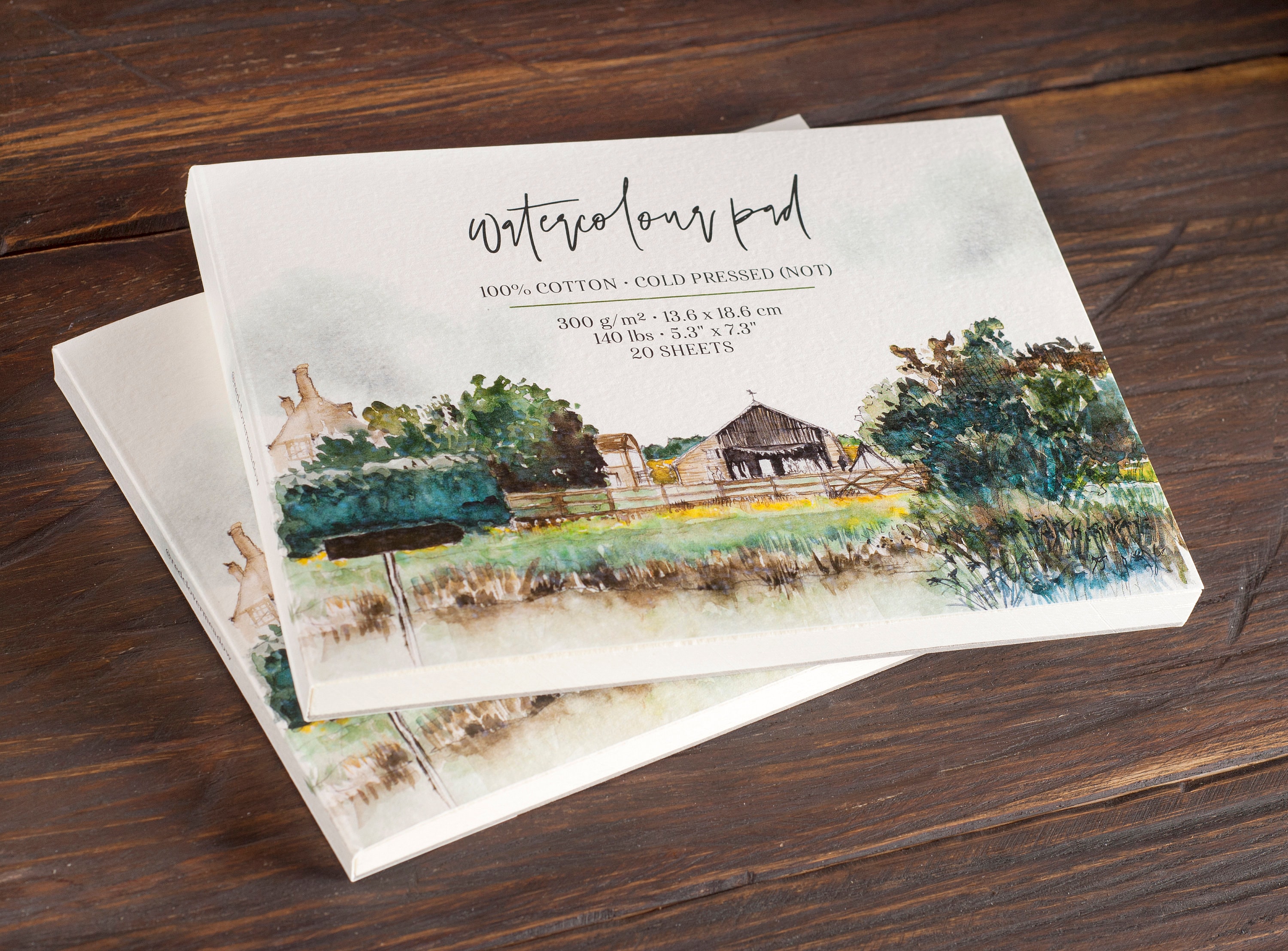 Watercolor Paper Postcard Cotton 140Lb Round Painting Pad Travel Art Journal