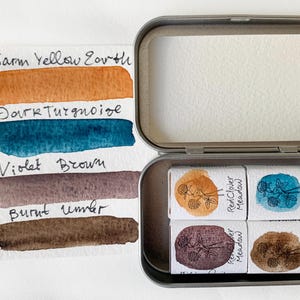 Handmade watercolor FULL pan palette. Art Supply. Artist Gift.  Environmentally friendly. Art Supply, Artist Gift, #34