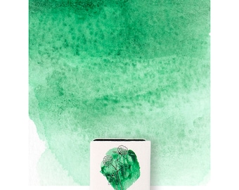 Phthalo Grren watercolor paint, Handmade, eco-friendly, non-toxic watercolors. Handmade art supply.