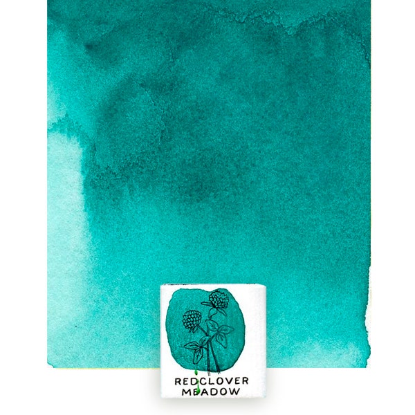 Aqua Green artisanal watercolor paint, One half pan, Handmade watercolor, eco-friendly, Handmade paint, Art supply. Christmas gift for her