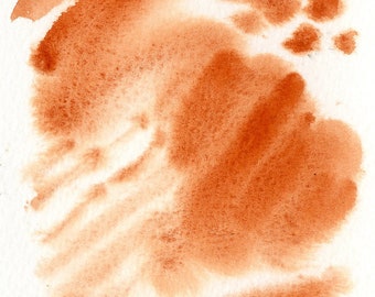 Brick Red watercolor paint, One half-pan. Handmade, eco-friendly, non-toxic watercolors. Handmade art supply.