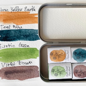Handmade watercolor FULL pan palette. Art Supply. Artist Gift.  Environmentally friendly. Art Supply, Artist Gift, #37
