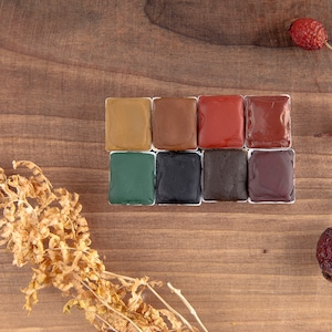 Watercolor palette, Handmade watercolor paint, Art supply, Mineral watercolors