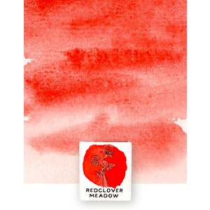 French Vermilion artisanal watercolor paint, Red color. Half pan, Handmade mineral watercolor, eco-friendly, Handmade paint, Art supply.