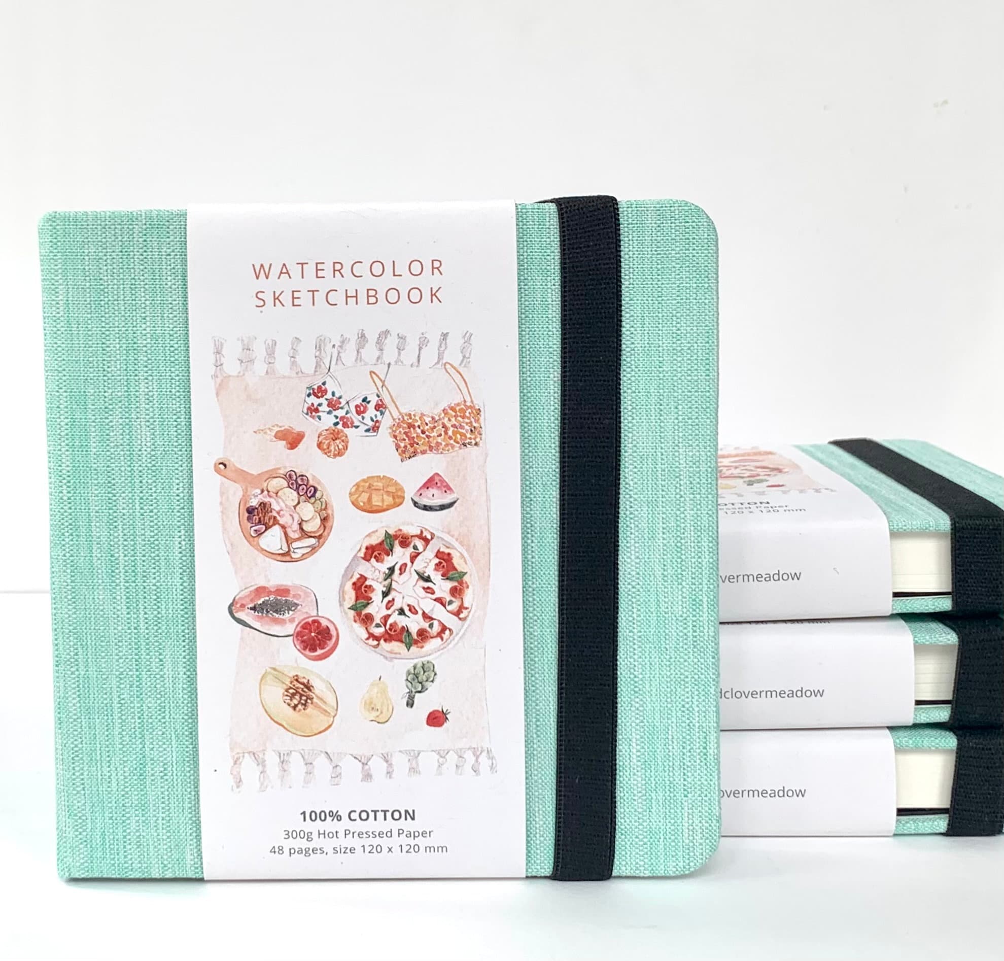 Watercolor Sketchbook With Hard Covers. 100% Cotton, HOT PRESSED