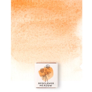 Peach Mineral Watercolor Paint: Handmade Half Pan Art Supply