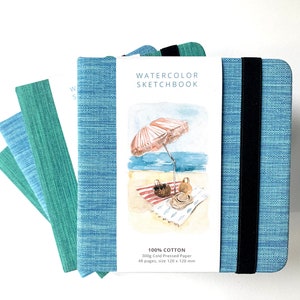 Watercolor sketchbook with hard covers. 100% cotton. 24 sheets, Artist quality. Aquarelle paper. image 9