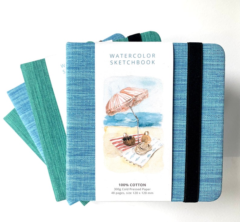 Watercolor sketchbook with hard covers. 100% cotton. 24 sheets, Artist quality. Aquarelle paper. image 9