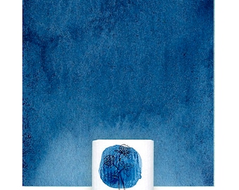 Handgemaakte aquarelverf Pruisisch blauwe: halve naaf, mineraal pigment