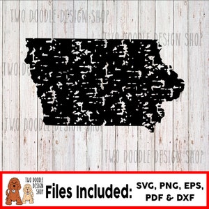 Distressed Iowa - SVG File Instant Download