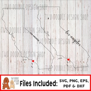 Los Angeles, Kalifornien Skript - SVG-Datei Instant Download