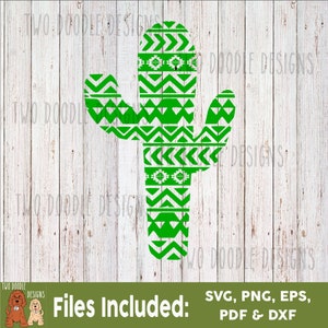 Aztec Patterned Cactus - SVG FIle Descarga instantánea
