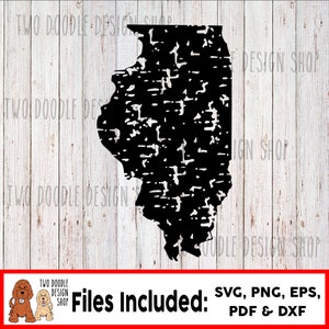Distressed Illinois - SVG File Instant Download