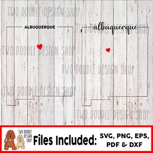 Albuquerque, New Mexico Line Art - SVG File Instant Download