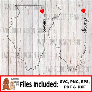Chicago, Illinois Script - SVG File Instant Download