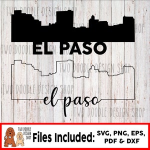 El Paso, Texas Skyline Two-Pack - SVG File Instant Download