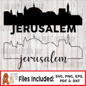 Jerusalem, Israel Skyline Two-Pack - SVG File Instant Download