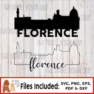Florence, Italy Skyline Two-Pack - SVG File Instant Download