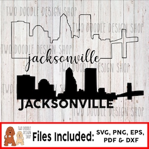 Jacksonville, Florida Skyline - SVG Datei Instant Download
