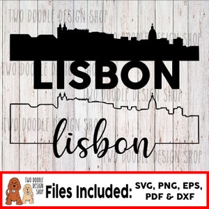 Lissabon, Portugal Skyline Two-Pack - SVG File Instant Download