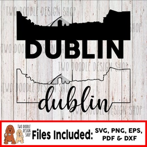 Dublín, Irlanda Skyline Two-Pack - Descarga instantánea de archivos SVG