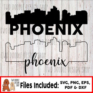 Phoenix, Arizona Skyline Two-Pack - SVG-bestand instant downloaden