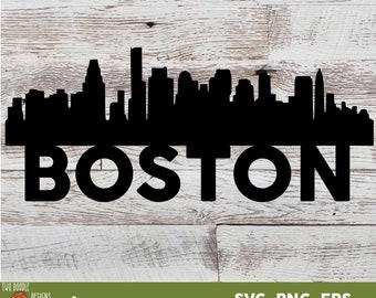 Boston Skyline Svg Etsy