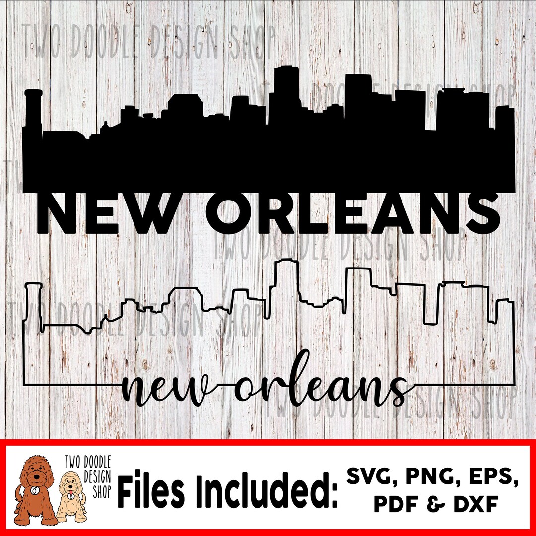 New Orleans, Louisiana Skyline Two-pack - SVG File Instant Download - Etsy