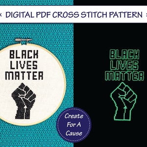Black Lives Matter Digital Cross Stitch Pattern