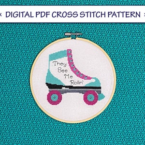 They See Me Rollin&#39; Digital Cross Stitch Pattern