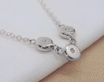 Personalised Silver Initial Name Necklace | Silver Chain | Hand Stamped Jewellery | Handmade UK